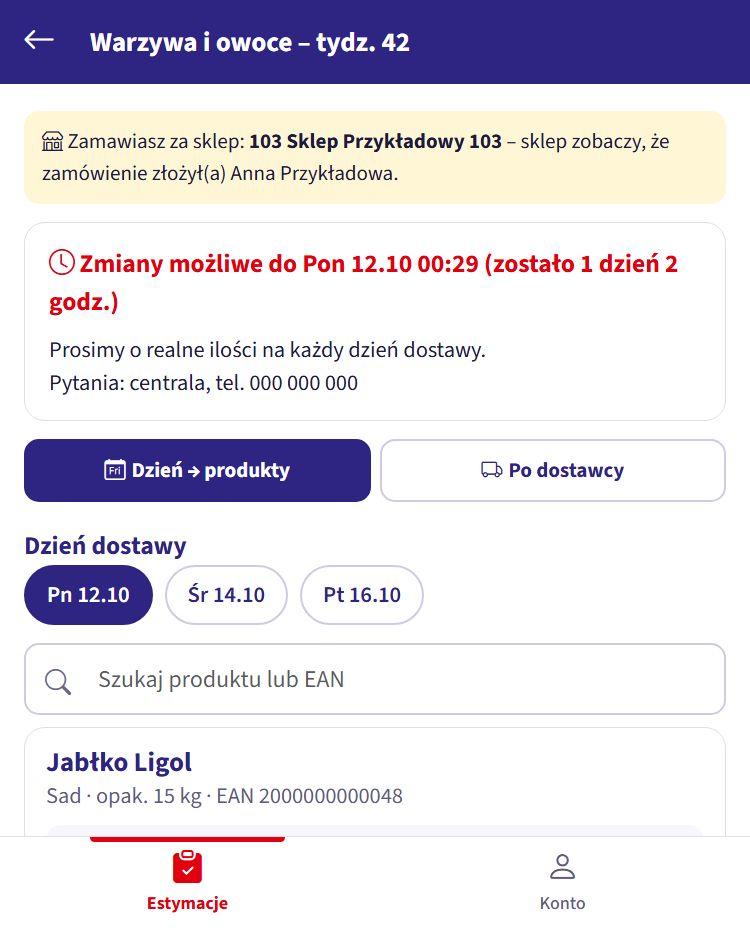 Zamawianie za sklep
