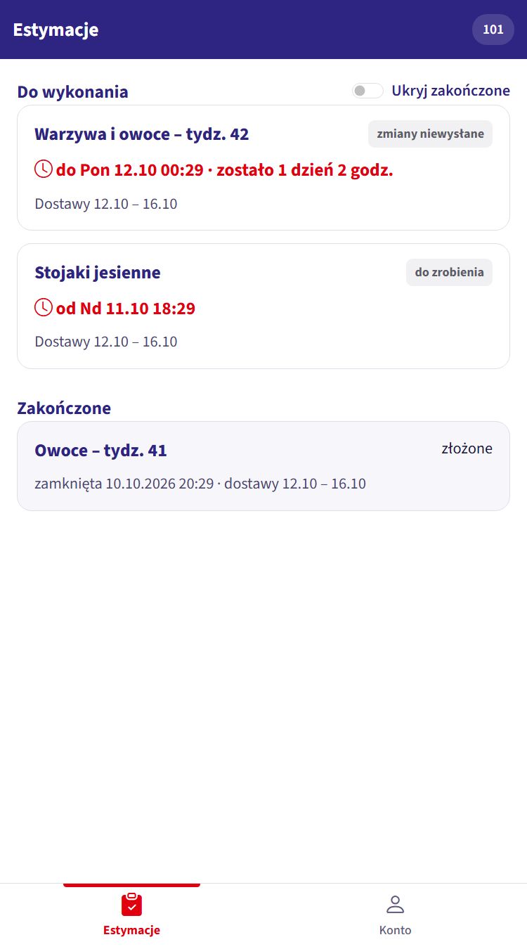 Lista estymacji sklepu