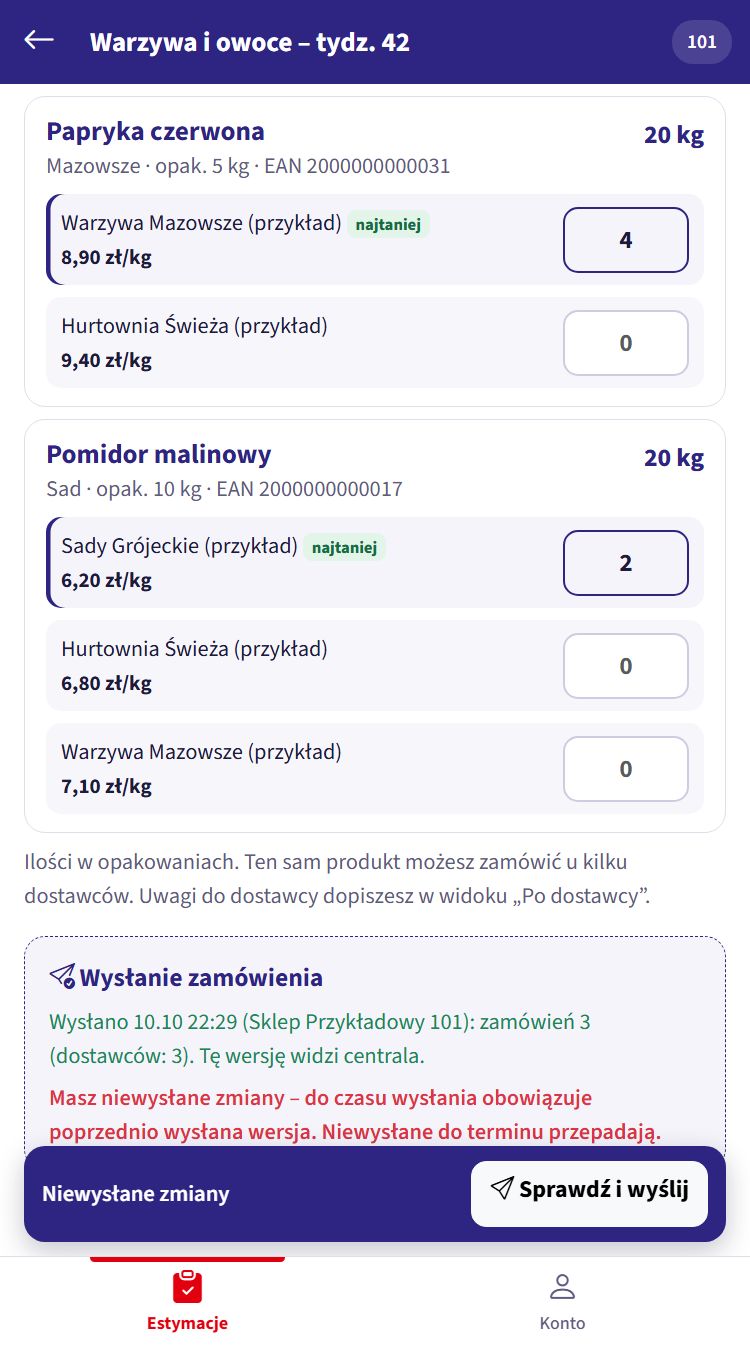 Oferty dostawców